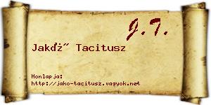 Jakó Tacitusz névjegykártya
